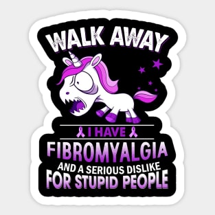 funny fibromyalgia grumpy unicorn warrior Sticker